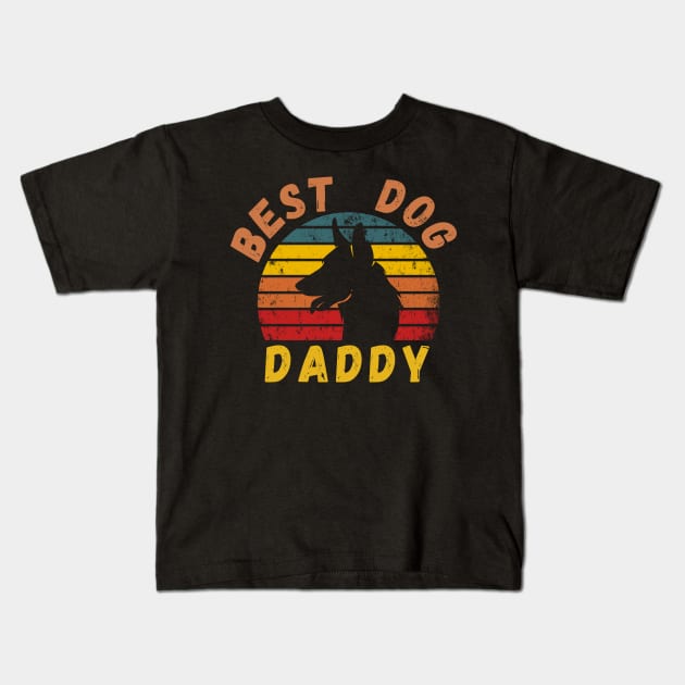 Vintage Best Dog Daddy Shirt Cool Father's Day Gift Retro T Shirt Kids T-Shirt by SPOKN